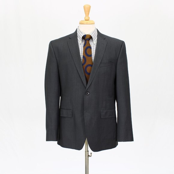 Ted Baker 44R Gray Solid 2-Button Sport Coat Blazer Jacket O356 - Picture 1 of 11